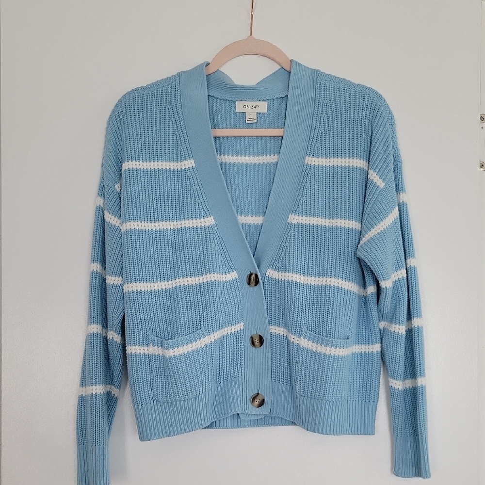 Women's Blue Striped Sweater